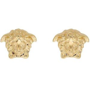 Versace Gold Tone Medusa Stud Medium Size Earrings